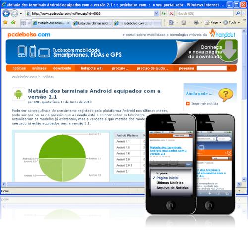 exemplos de websites mobile
