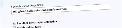 indica��o do endere�o do feed rss